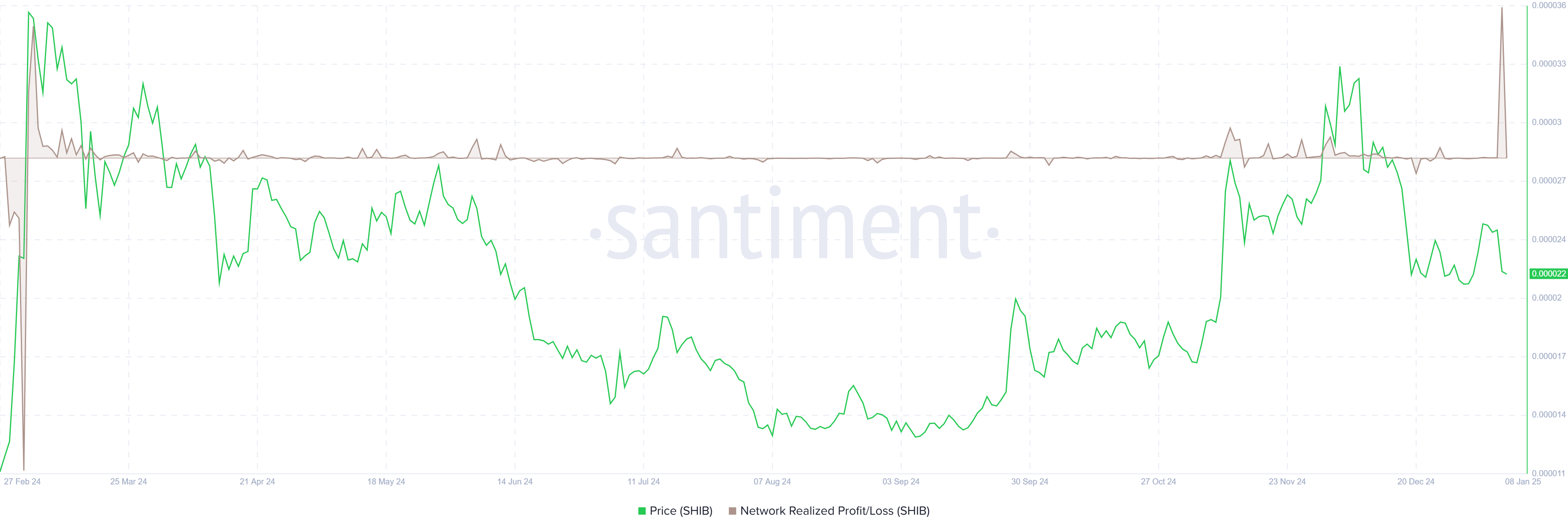 DOGE Network Realized Profit/Loss chart. Source: Santiment